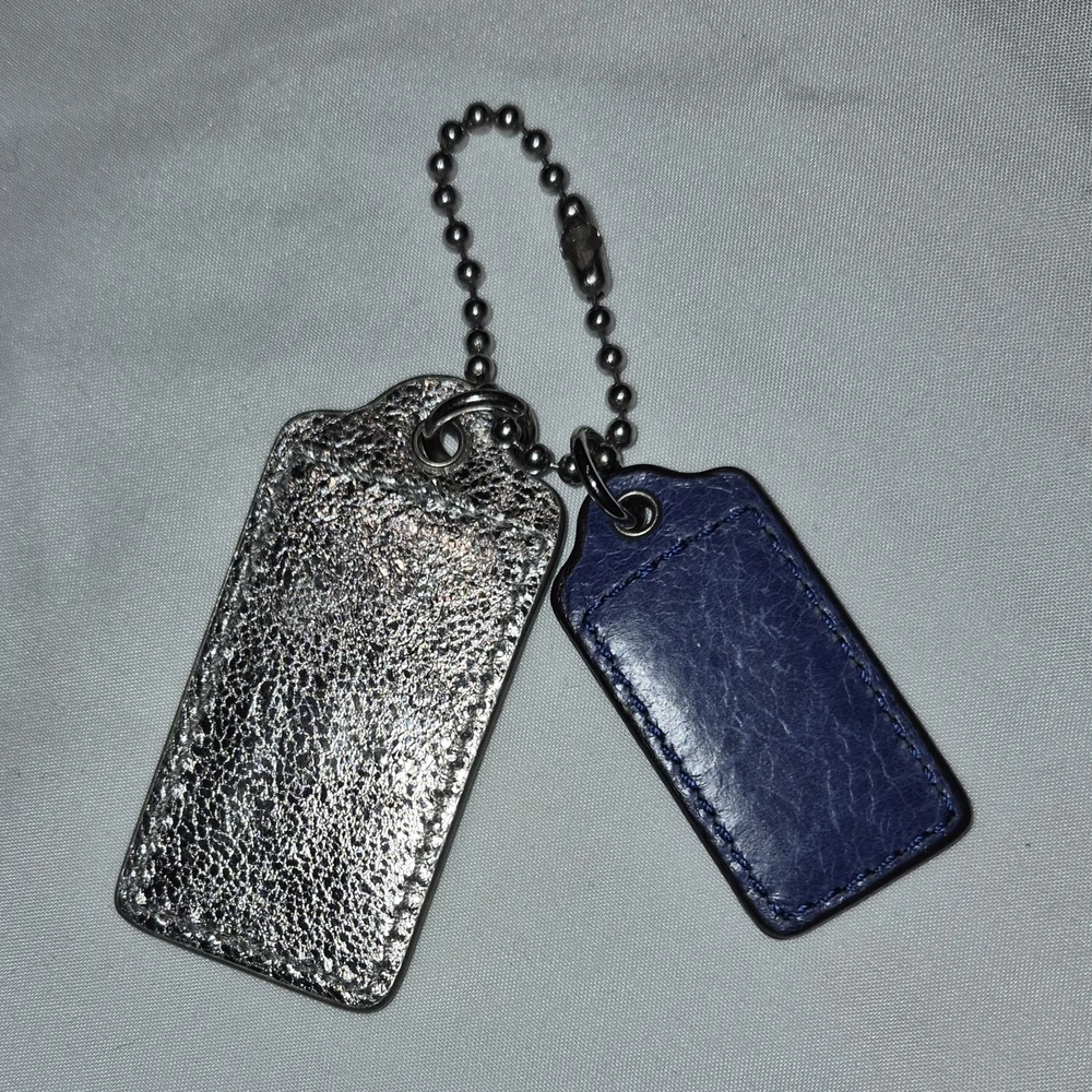 Coach Blue and Silver Leather Hangtags Set - Picture 2 of 4